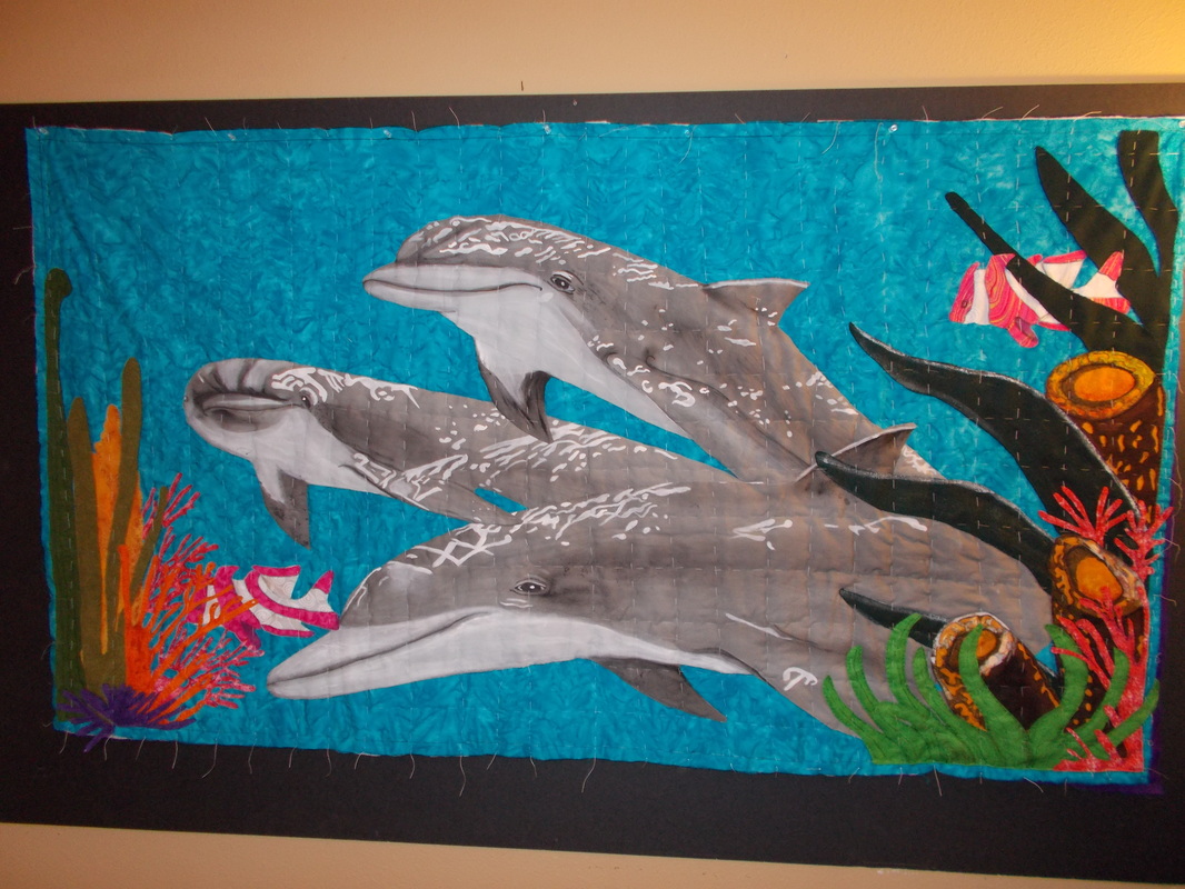 Dolphin Quilt Panel by Artworks for Quilting Treasures